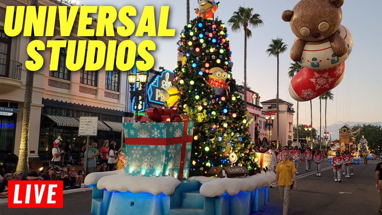 🔴Live: Universal Studios Orlando holiday Parade and Decorations around the park 11/26/2024