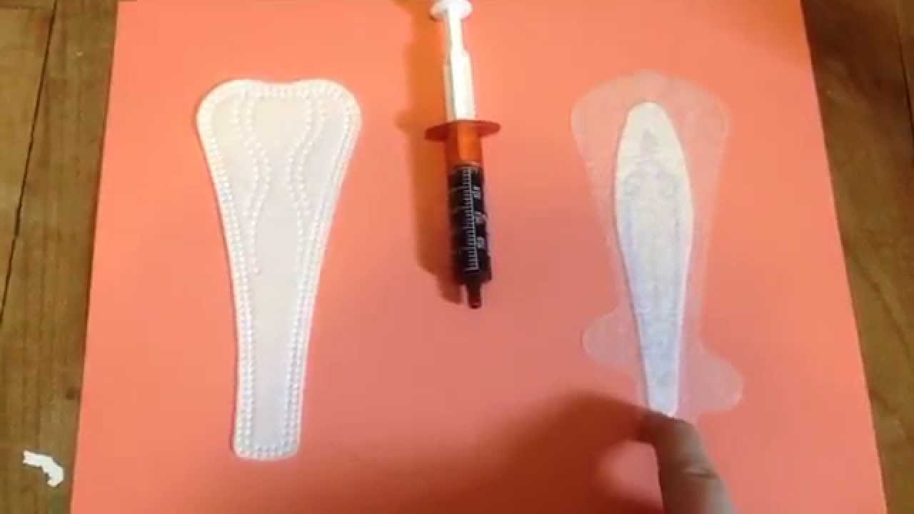 Thong liner absorbency test.
