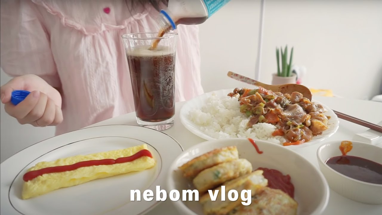 ENG) vlog следы вкусной еды каждый день [хот-дог, жареная куриная лапша, кимчи]