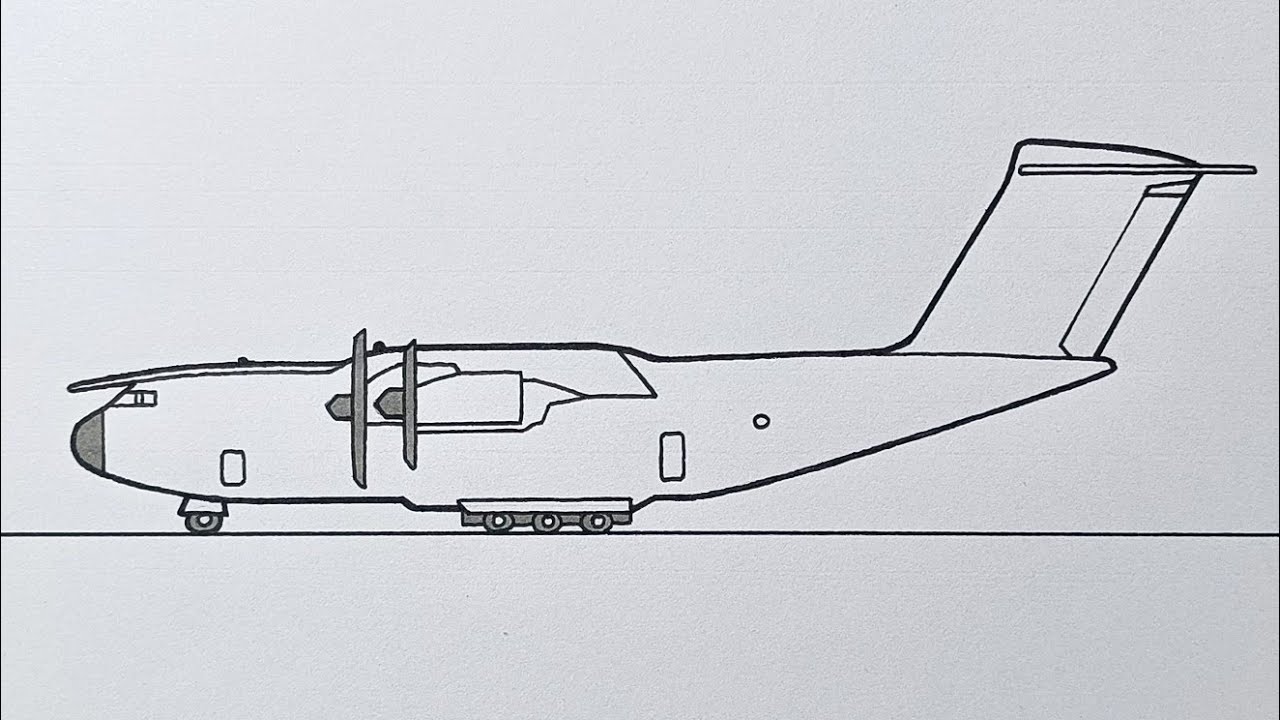 How to Draw an Airbus A400M Atlas | Step-by-step 