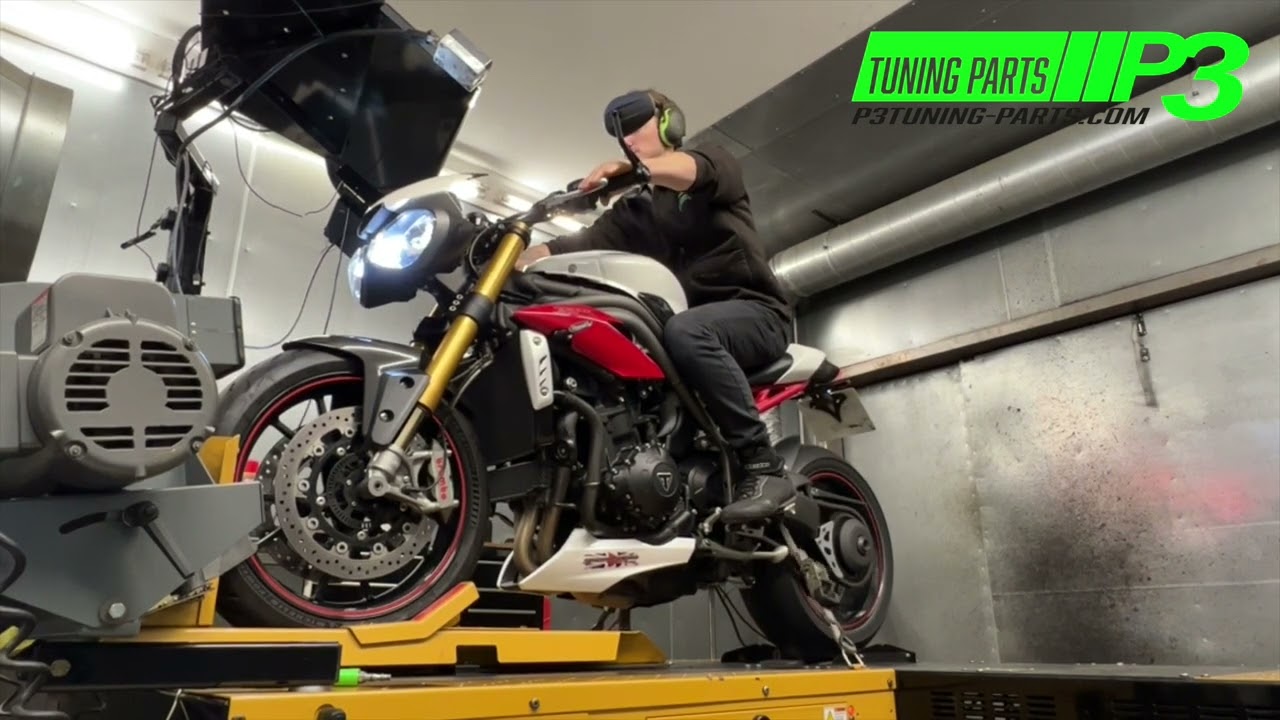 Triumph Speed Triple 1050 R ECU Flash mapping Scorpion Silencer Exhaust P3 Tuning