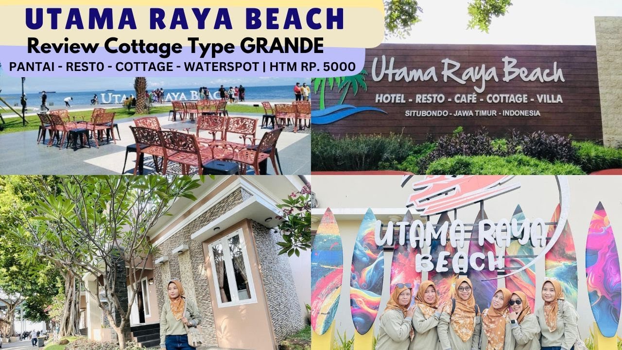 Review UTAMA RAYA Beach | Resto - Pantai - Cottage -  View  Hadap Pantai HTM Rp.5000