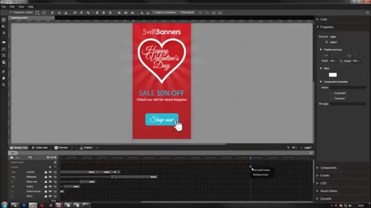 Google Web Designer Tutorial - Building a Valentine's Banner in GWD