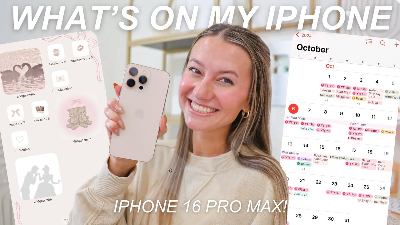 what's on my iphone 16 pro max! | *desert titanium, iOS 18 customization, + productivity apps!*