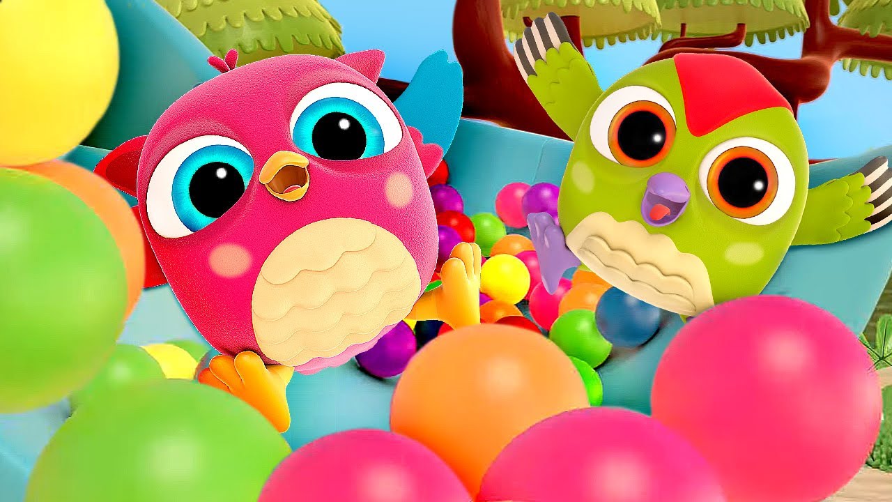 Hop Hop the owl teaches Peck Peck how to use the lift. Baby cartoons for kids. Cartoon collection.