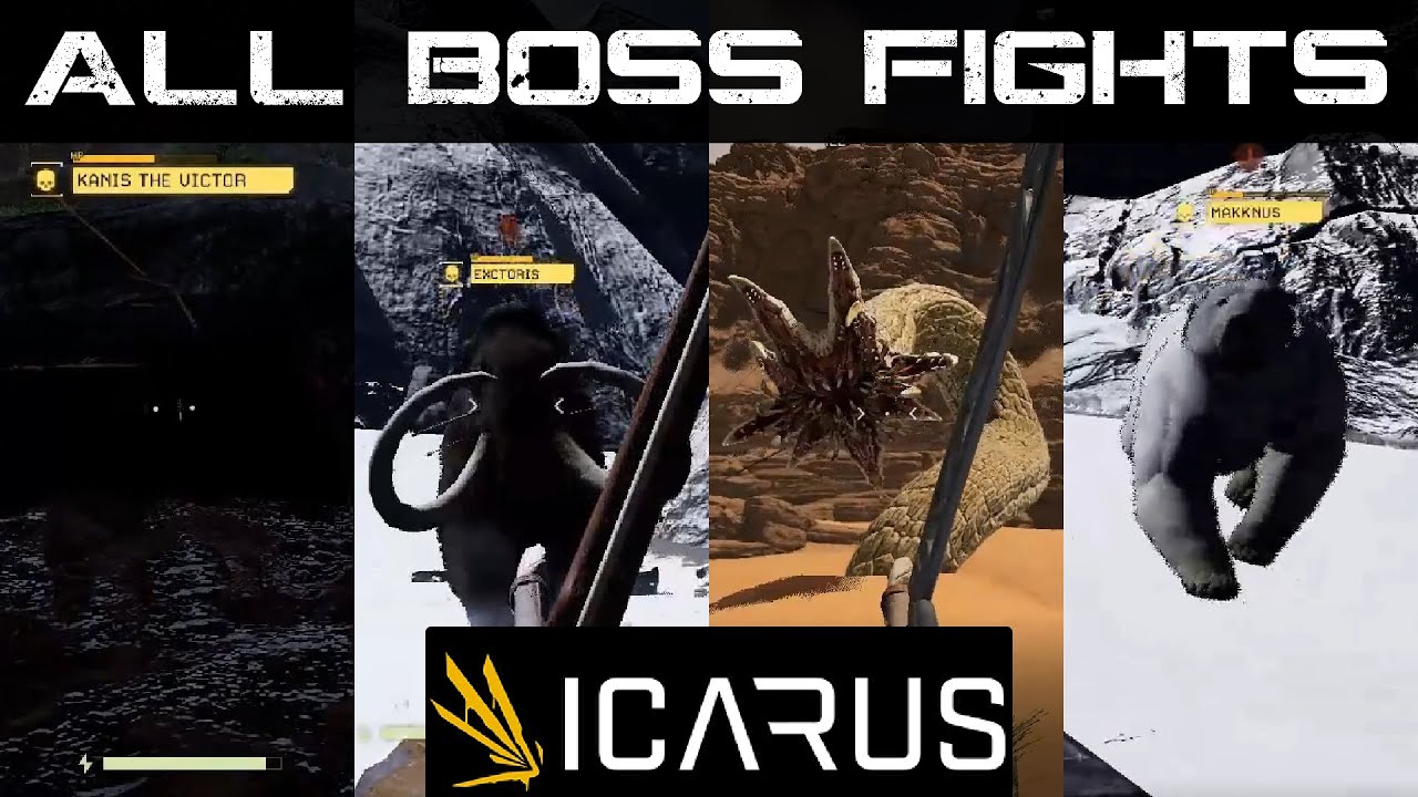Icarus All Boss Fights -Boss Battles- (Showcase)