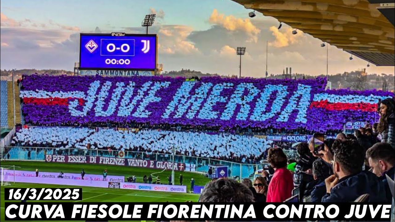 CURVA FIESOLE FIORENTINA CONTRO JUVE || Fiorentina vs Juventus 16/3/2025