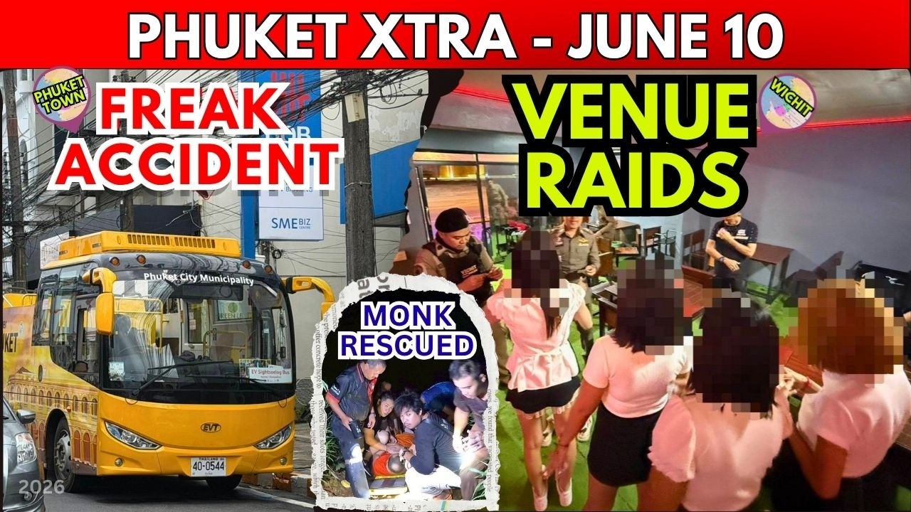 FREAK BUS ACCIDENT: Crane Snags Tour Bus Injuring 4, Nightlife Raids Over Minors || Thailand News