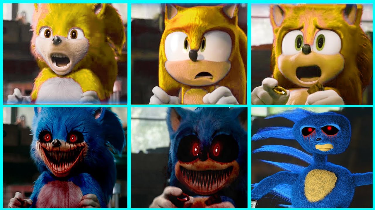 Sonic The Hedgehog Movie - Super Sonic vs Sonic EXE Uh Meow All Designs Compilation
