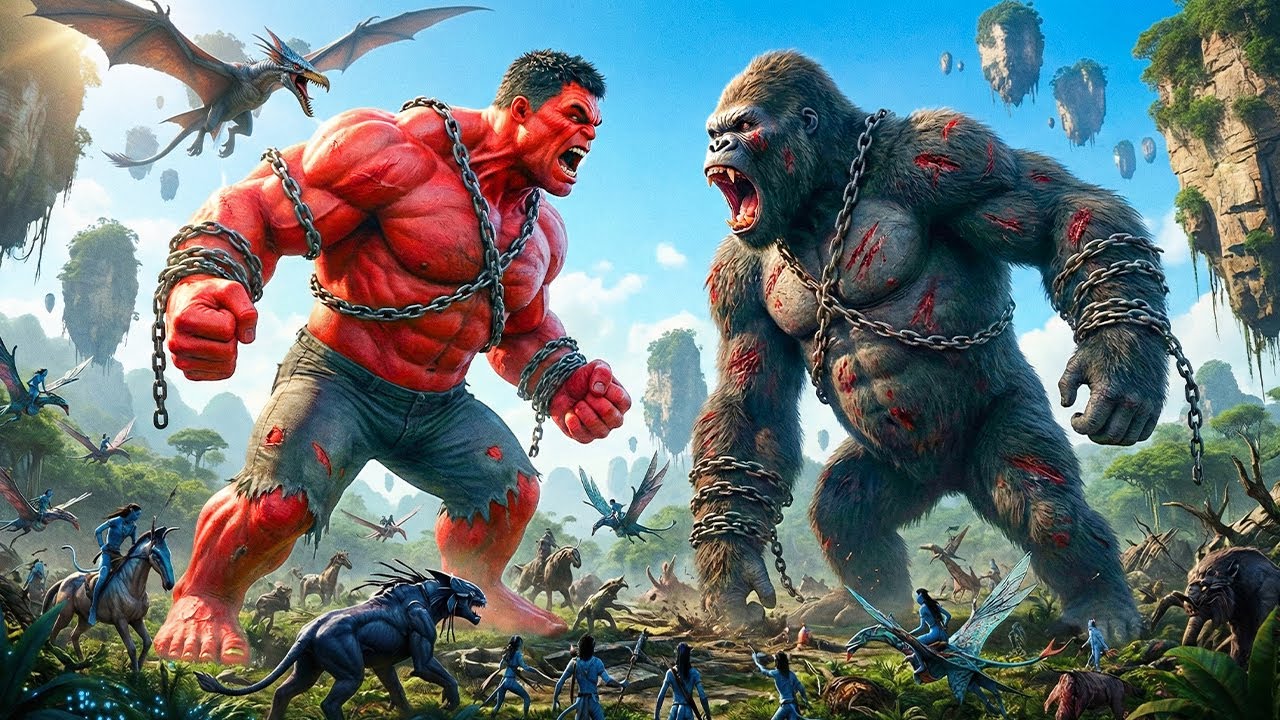 HULK  vs RED HULK  EPIC BATTLE! However,  KING KONG Unexpected SAVE Changes Everything!