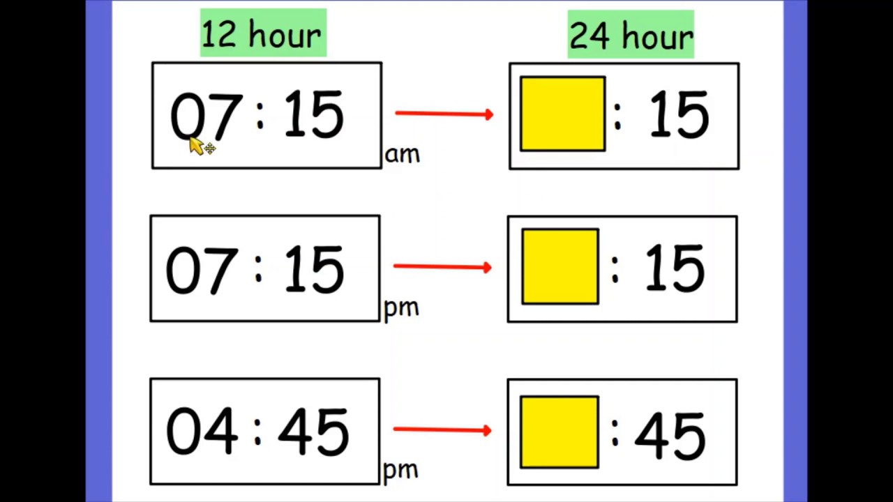Home Learning 5 (Y4) - 24 Hour Clocks