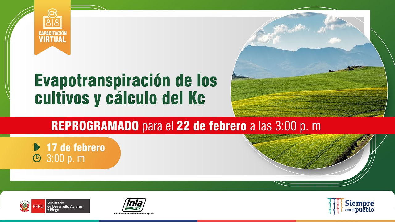 Evapotransipiracion de los cultivos y calculo del Kc