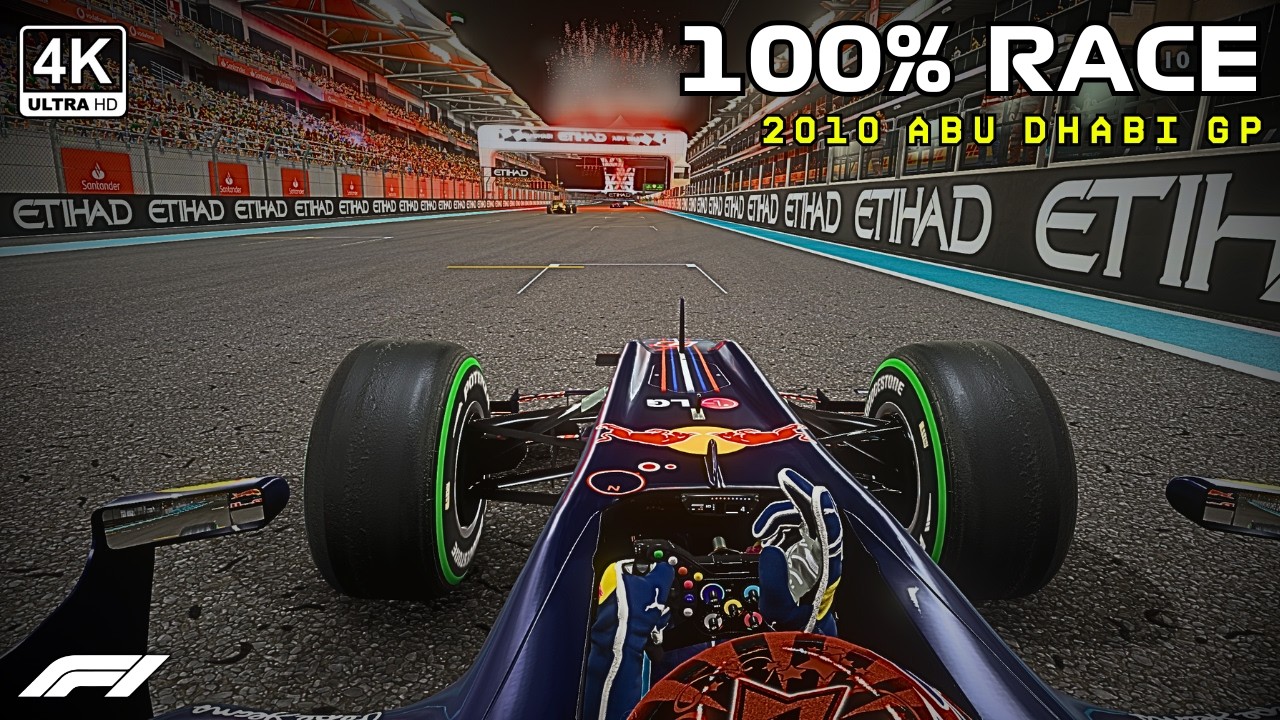 Sebastian Vettel 100% Race in Red Bull RB6 - 2010 Abu Dhabi GP | F1 Classic Gameplay