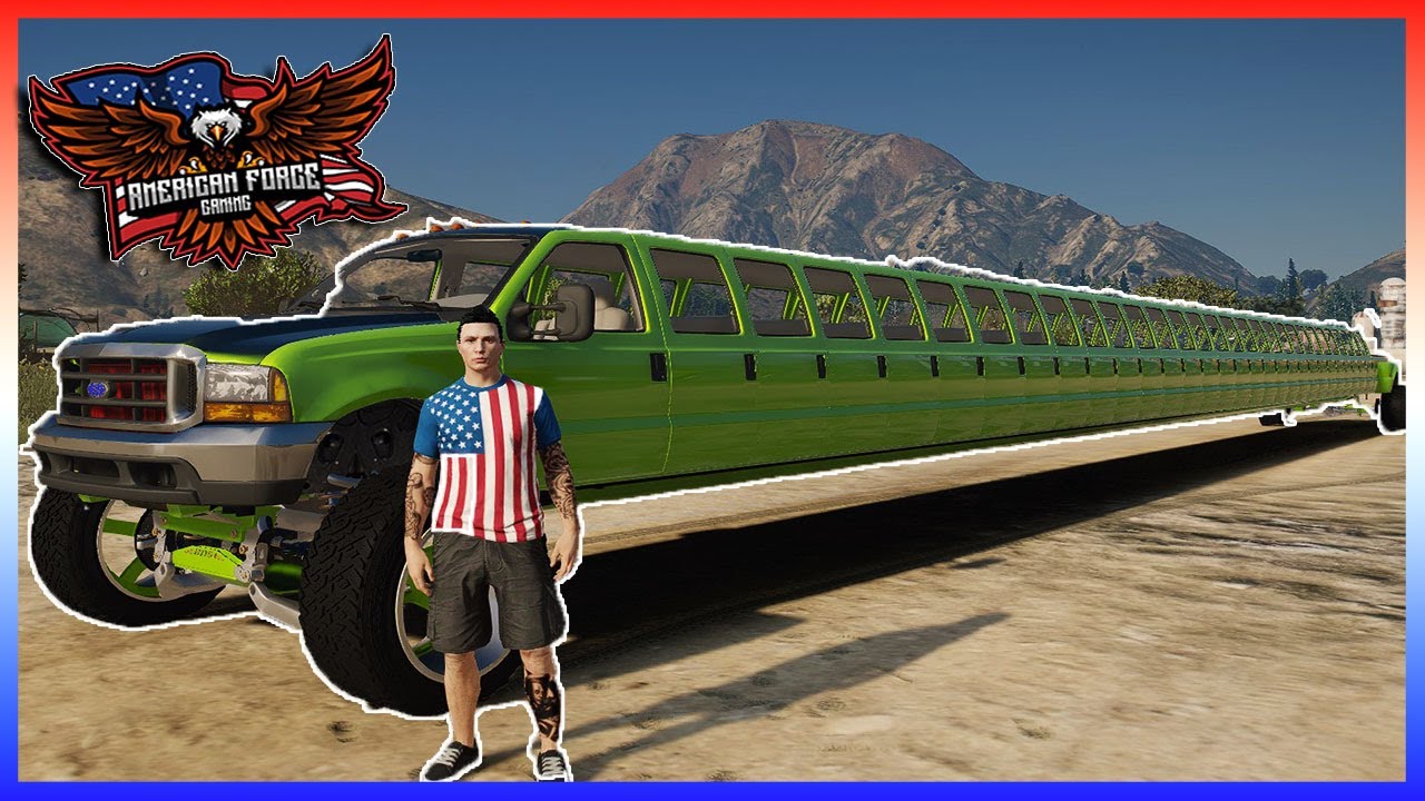 GTA 5 RP - 60 DOOR POWERSTROKE REDNECK LIMO! LONGEST TRUCK IN GTA!! -  AFG