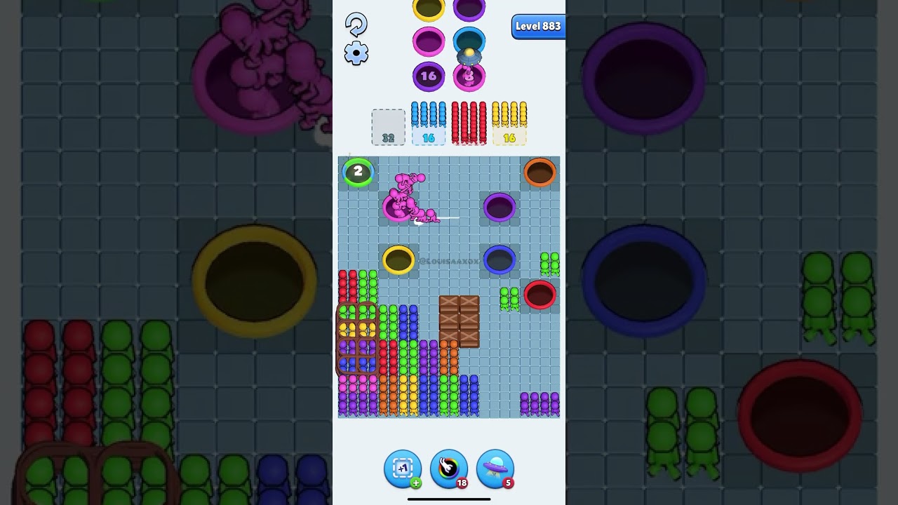 Hole People Level 883 Solution Walkthrough 