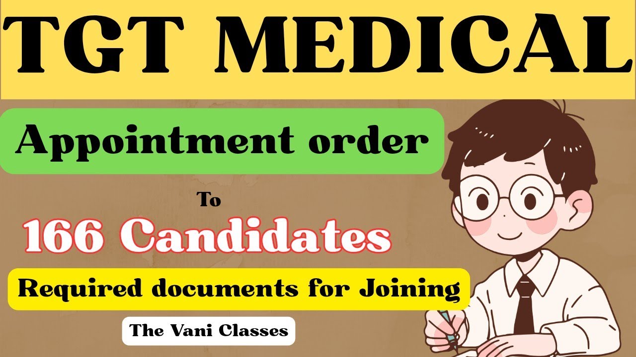 HPRCA TGT MEDICAL | Appointment order | DOCUMENTS REQUIRED| The Vani Classes 