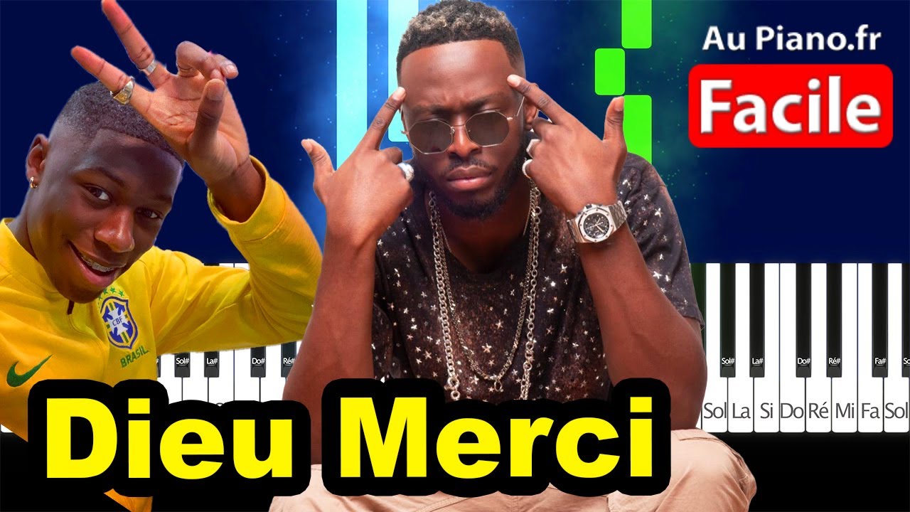 Dadju - Dieu Merci Piano FACILE Cover Tutorial Parole (Au Piano.Fr)