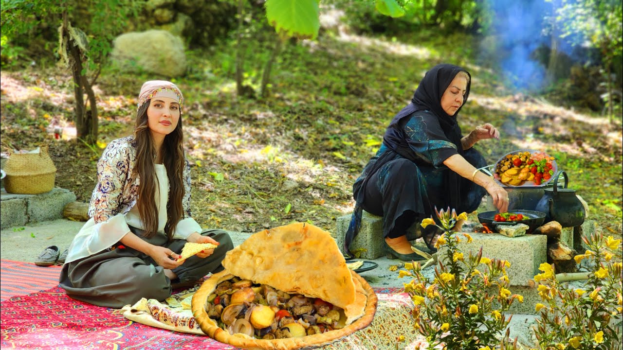 Oven Rustic Meat and vegetables Pilaf | Cooking in the Heart of a Village in Iran