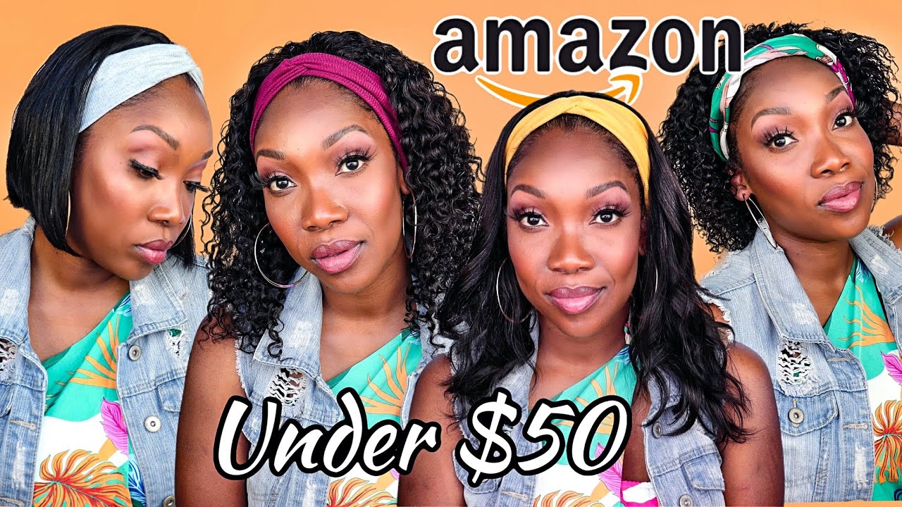 CHEAP WIG UNDER $50‼️ 4 AMAZON HUMAN HAIR Headband WIGS | EVERYDAY STRAIGHT CURLY PIXIE CUT