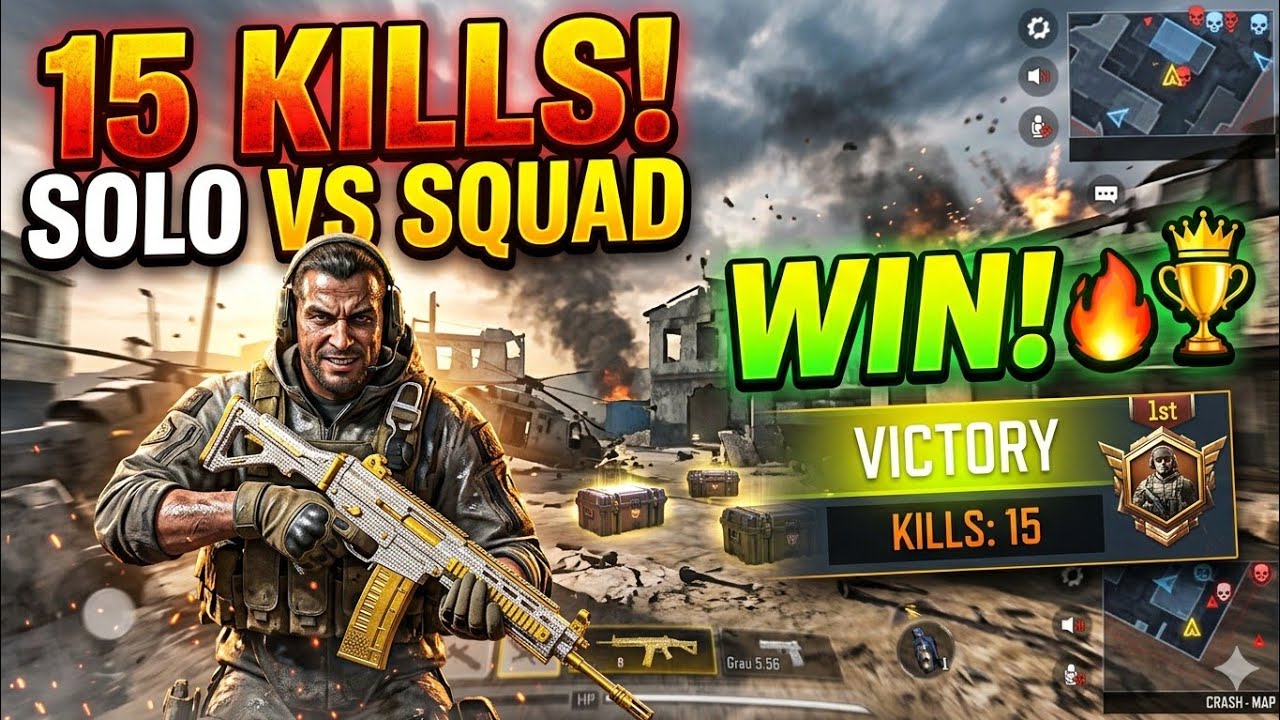 REVENGE 🔥 15 Kills Solo vs Squad | Mobile Gameplay (No Mic)