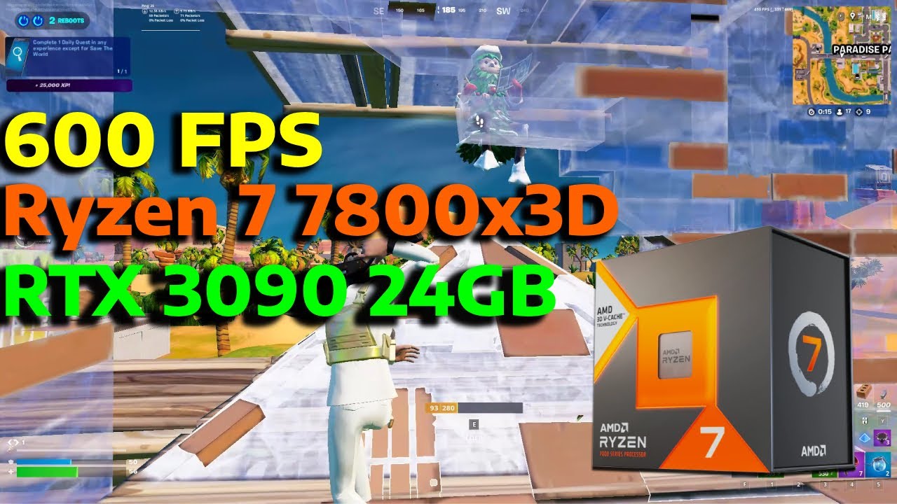 Ryzen 7800X3D + RTX 3090 Fortnite Chapter 6 Season 1 Ranked Reload Performance Mode Benchmark