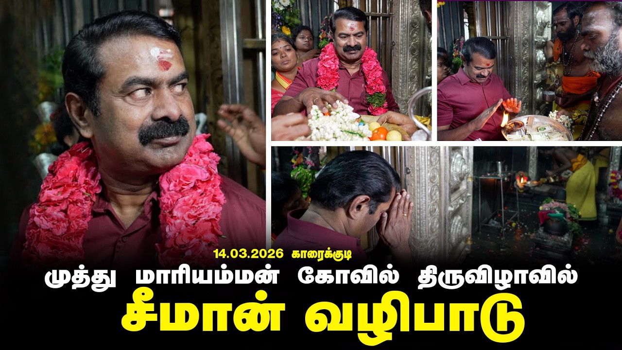 🔴நேரலை 14-03-2026 காரைக்குடி |  முத்து மாரியம்மன் கோவில் திருவிழாவில் சீமான் வழிபாடு Seeman LIVE