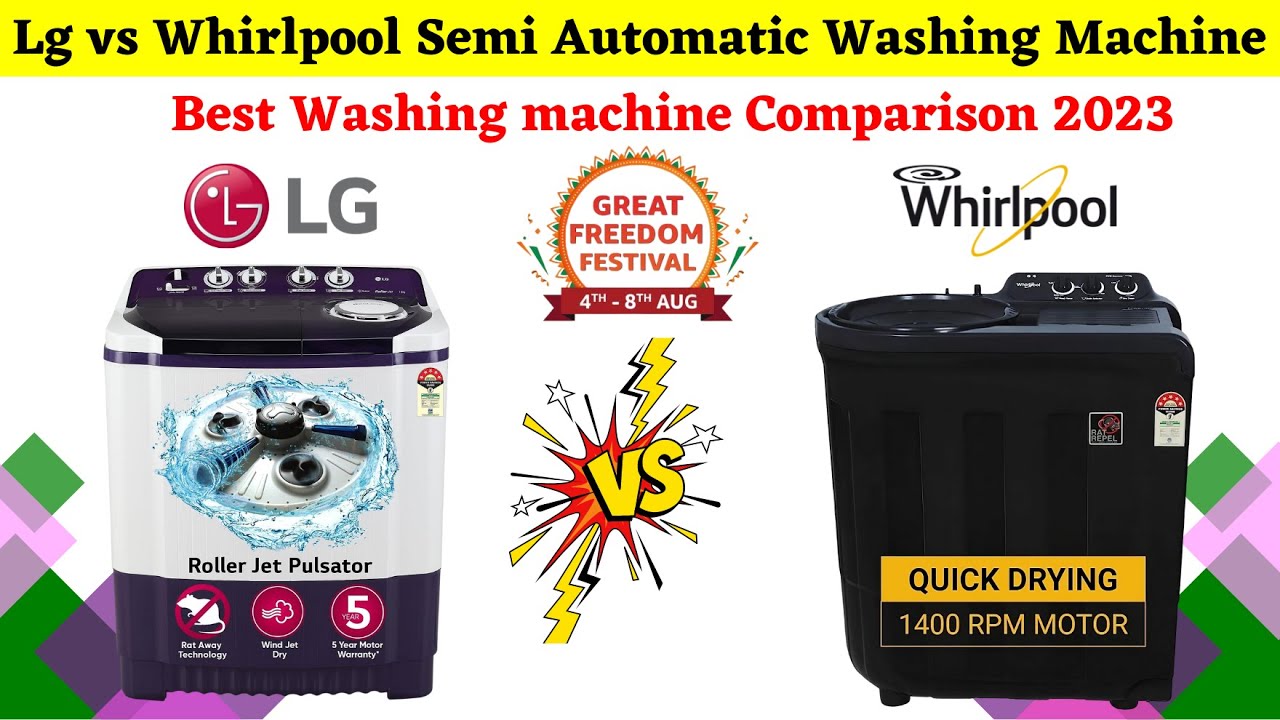 Lg vs Whirlpool Semi Automatic Washing Machine ⚡ Best Semiautomatic Washing Machine in India 2023