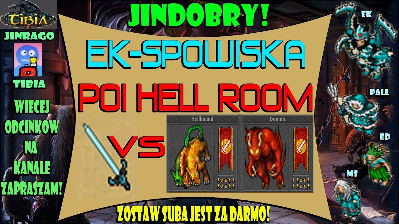 Tibia - Winterblade vs POI Hell Room 457lvl EK-spowiska