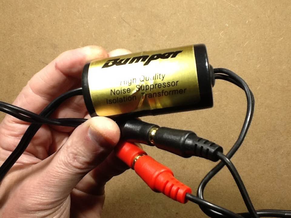 Inside an audio isolator transformer module.