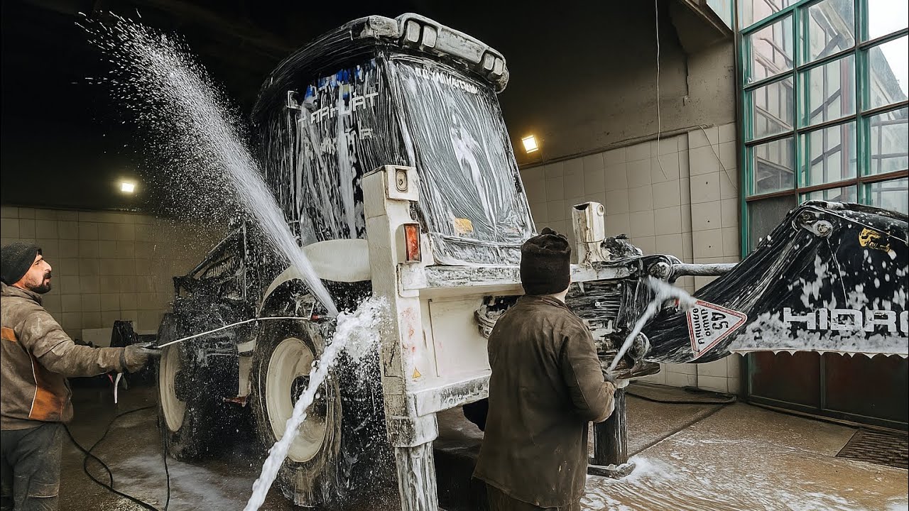 ÇAMURA BATMIŞ KEPÇEYİ FOŞUR FOŞUR YIKADIK 💦Extreme Excavator Deep Cleaning ASMR Wash with Thick FOAM