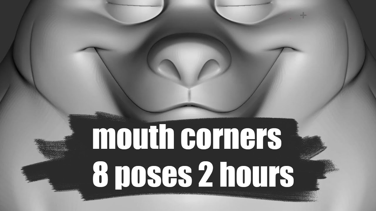 Bear rig. mouth corners sculpting