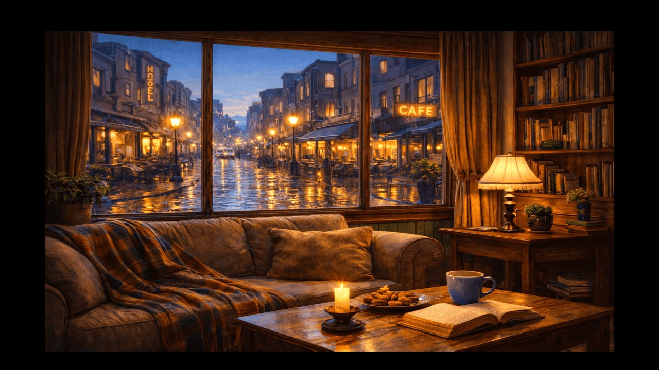 Cozy Rainy Night in a Vintage Room ☕🌆