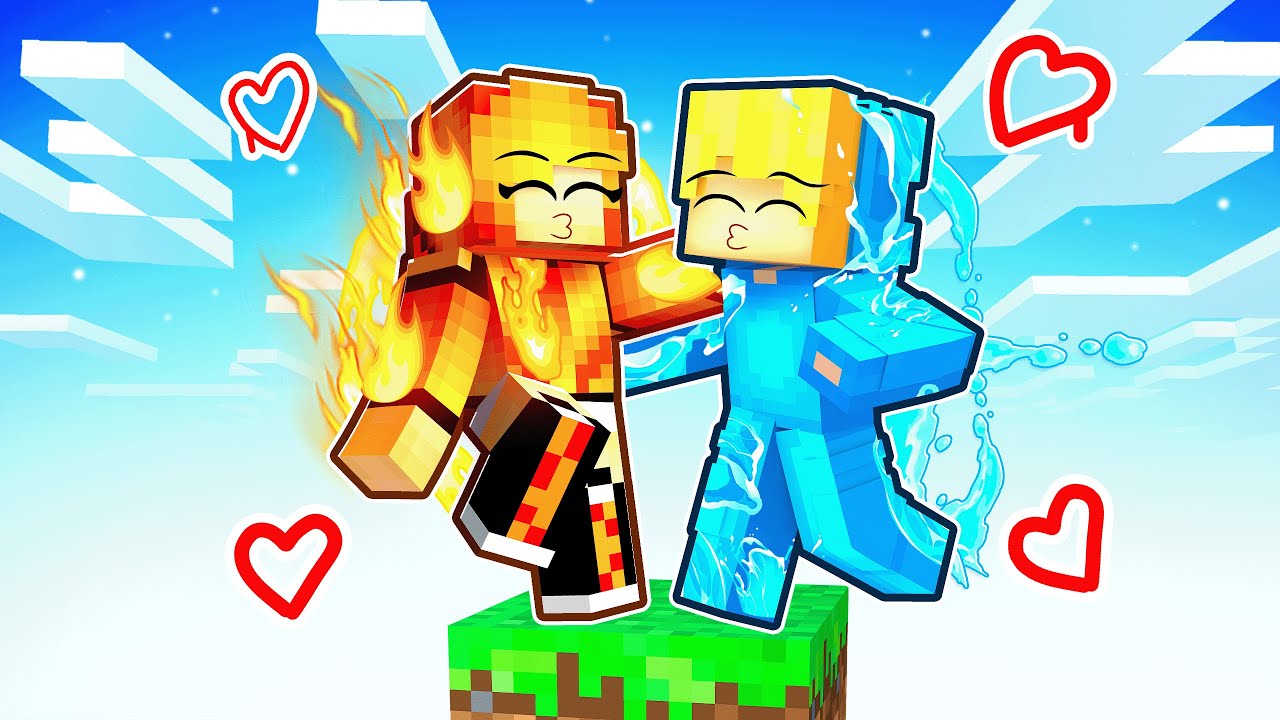 100 TAGE ALLEIN mit ELEMENT MÄDCHEN auf EINEM BLOCK in Minecraft!