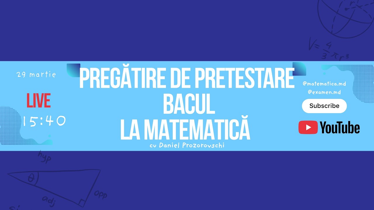 Pregătire de Pretestare😱 | Bacul la matematică - LIVE cu Daniel Prozorovschi