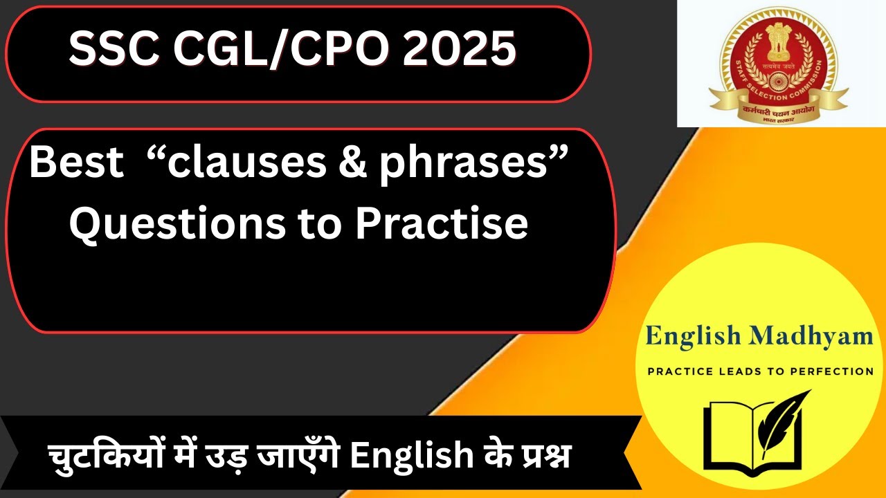 SSC CGL/CPO 2025 English Prep | Clauses & Phrases