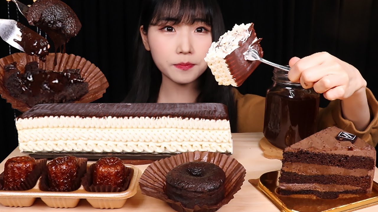 CU편의점 퐁당쇼콜라 가나슈레이어케이크 까눌레 & 홈플러스 시그니처 바닐라 아이스크림 먹방 FONDANT AU CHOCOLATE ICE CREAM CAKE MUKBANG ASMR