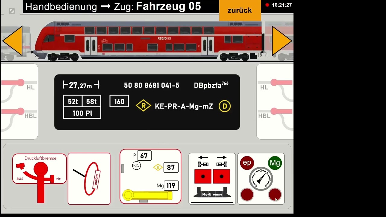 Virtuelle Zugvorbereitung der Zusi-Professional Version