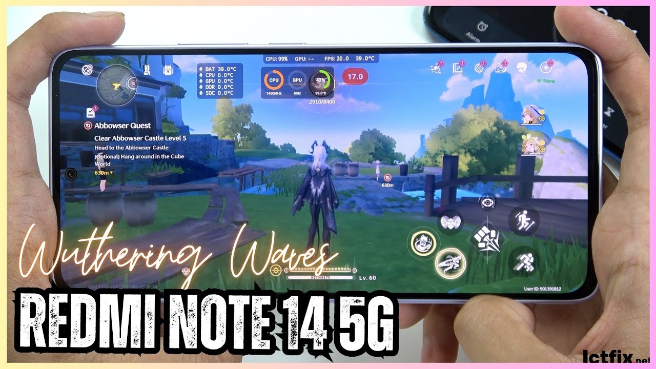Xiaomi Redmi Note 14 5G Wuthering Waves Gaming test | Dimensity 7025 Ultra, 120Hz Display