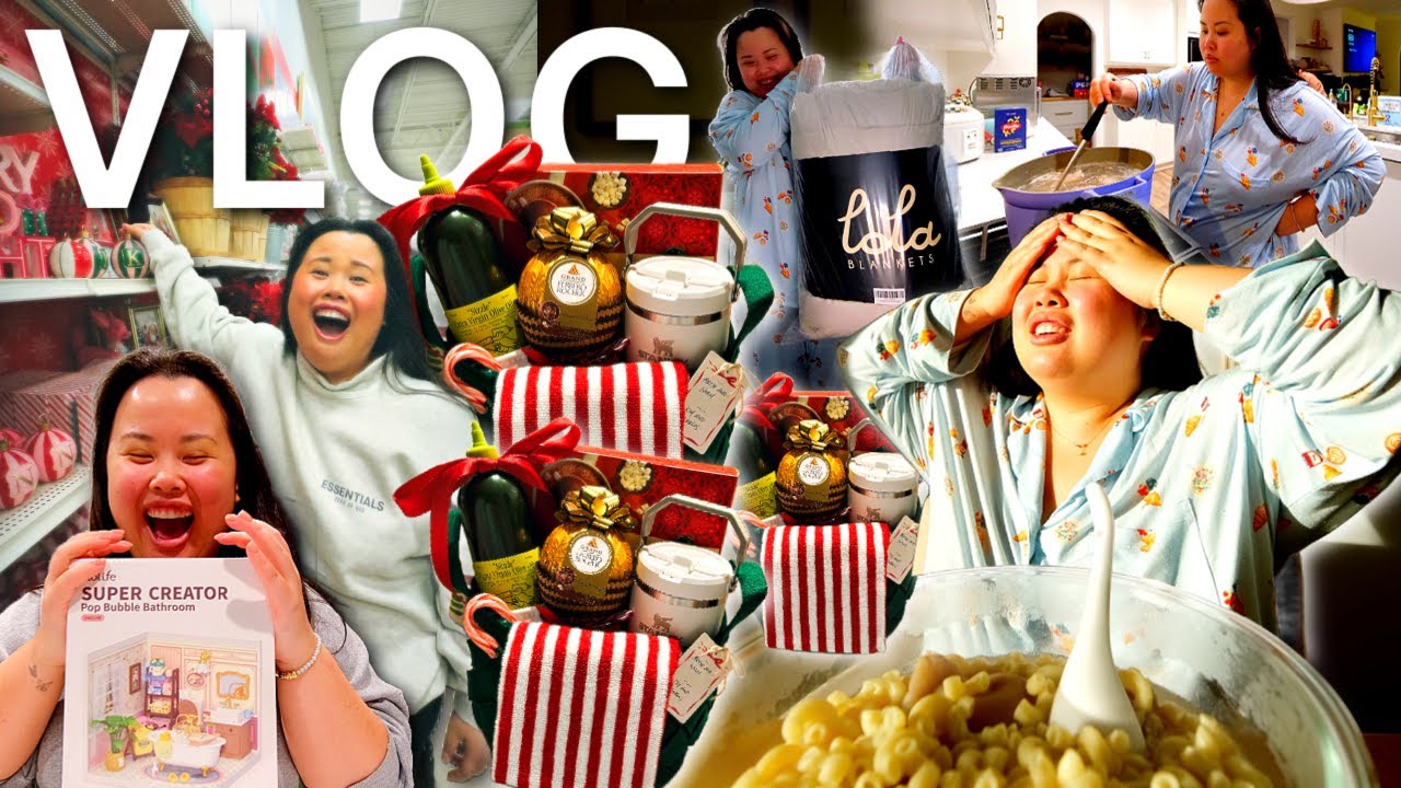 VLOG: opening gifts, so many surprises happened, gift baskets for our neighbors, cooking at home! ❤️