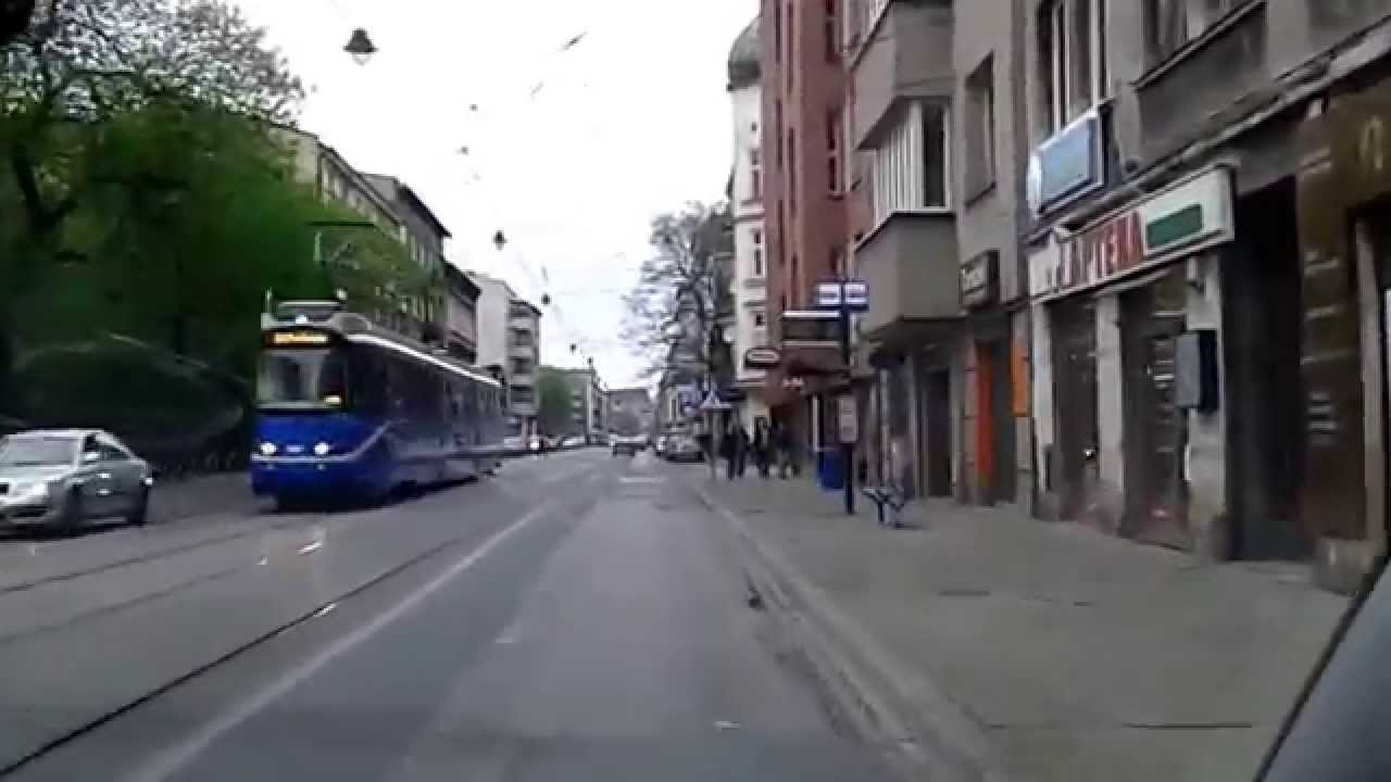 Trasa egzaminacyjna Kraków ul  Starowiślna , Halicka , Daszyńskiego