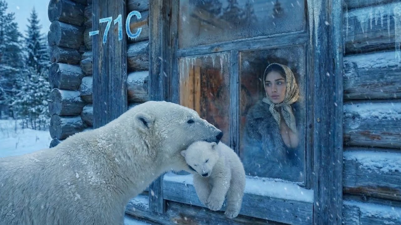 🐻A Wild Polar Bear Brought Her Sick Cub to a Single Woman’s Cabin in - 70 Siberia