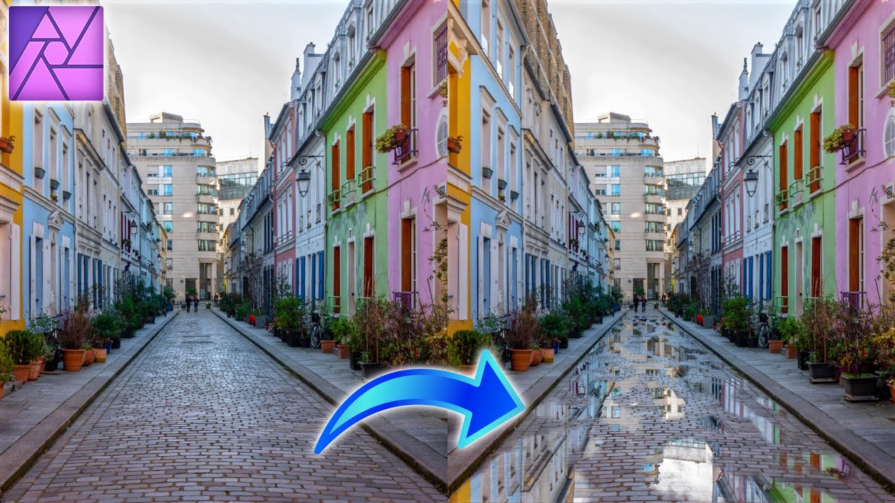 Realistische Pfützen erstellen | Affinity Photo Tutorial Deutsch