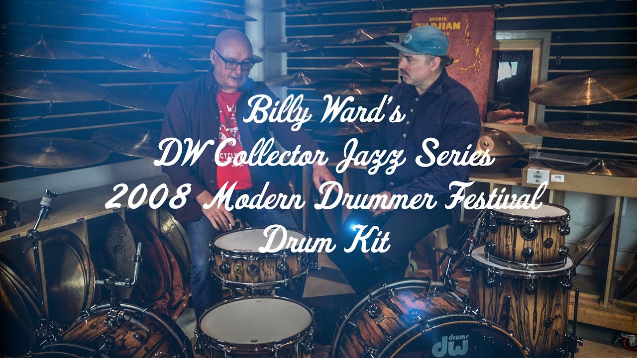 Billy Ward's Mega DW Collector Jazz Kit in Ebony/Ivory Black Sunburst