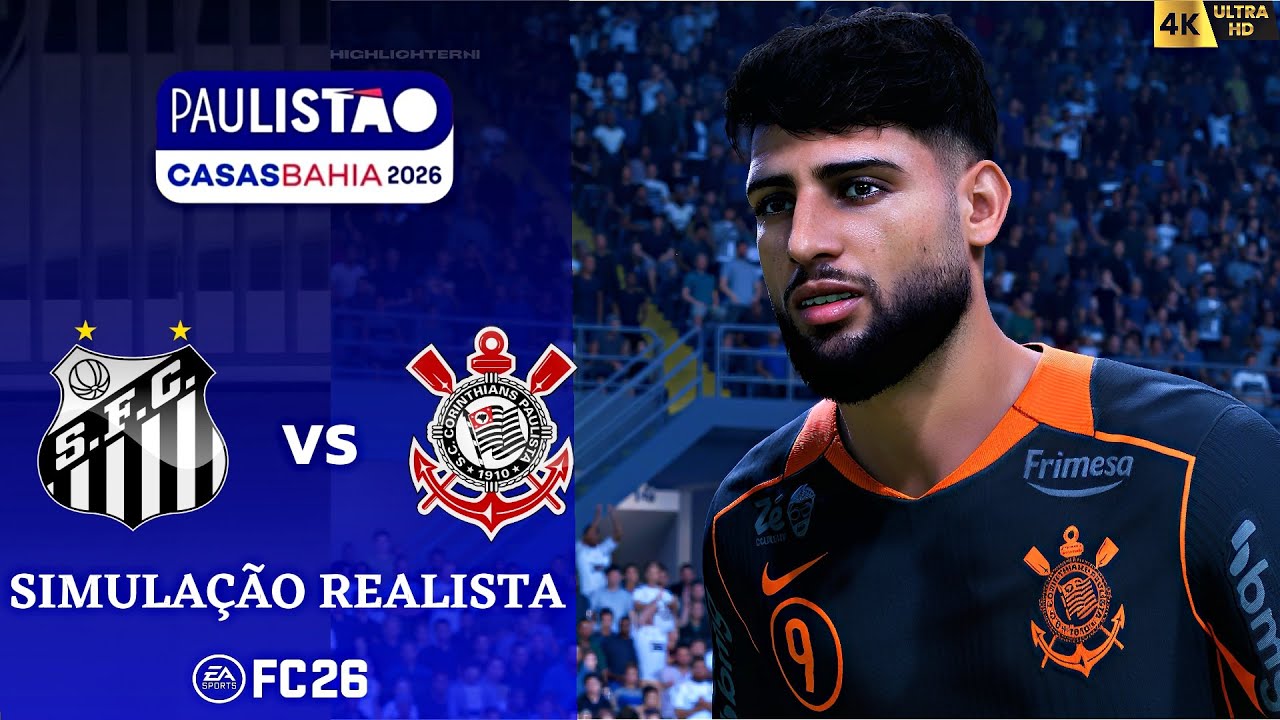 FC 26 - Santos vs Corinthians | Paulistão 2026 | Simulação 4K60FPS Realista.