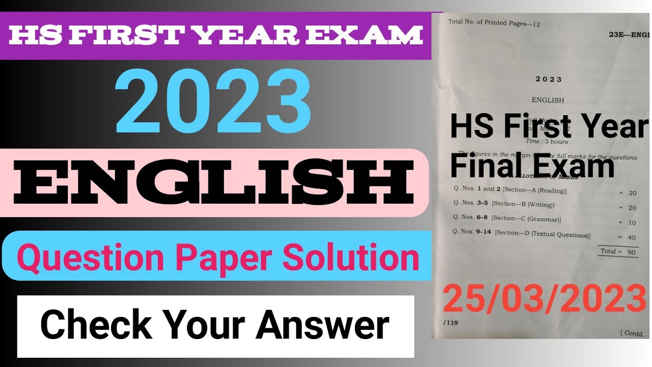 hs 1st year exam 2023 english question paper solution|hs 1st year final exam 2023 english paper