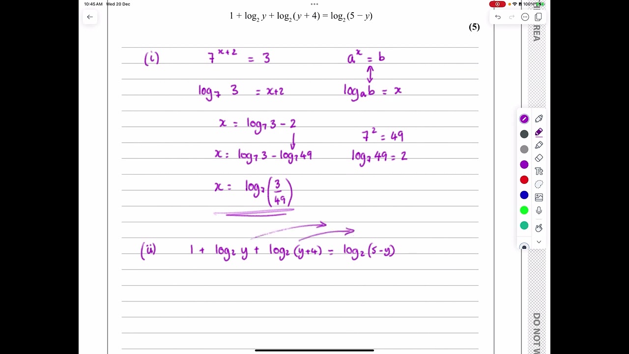 IAL, Edexcel, Jan 2021, P2, Q3, Exponentials and Logarithms, Laws of Logarithms, Pure, WMA12/01