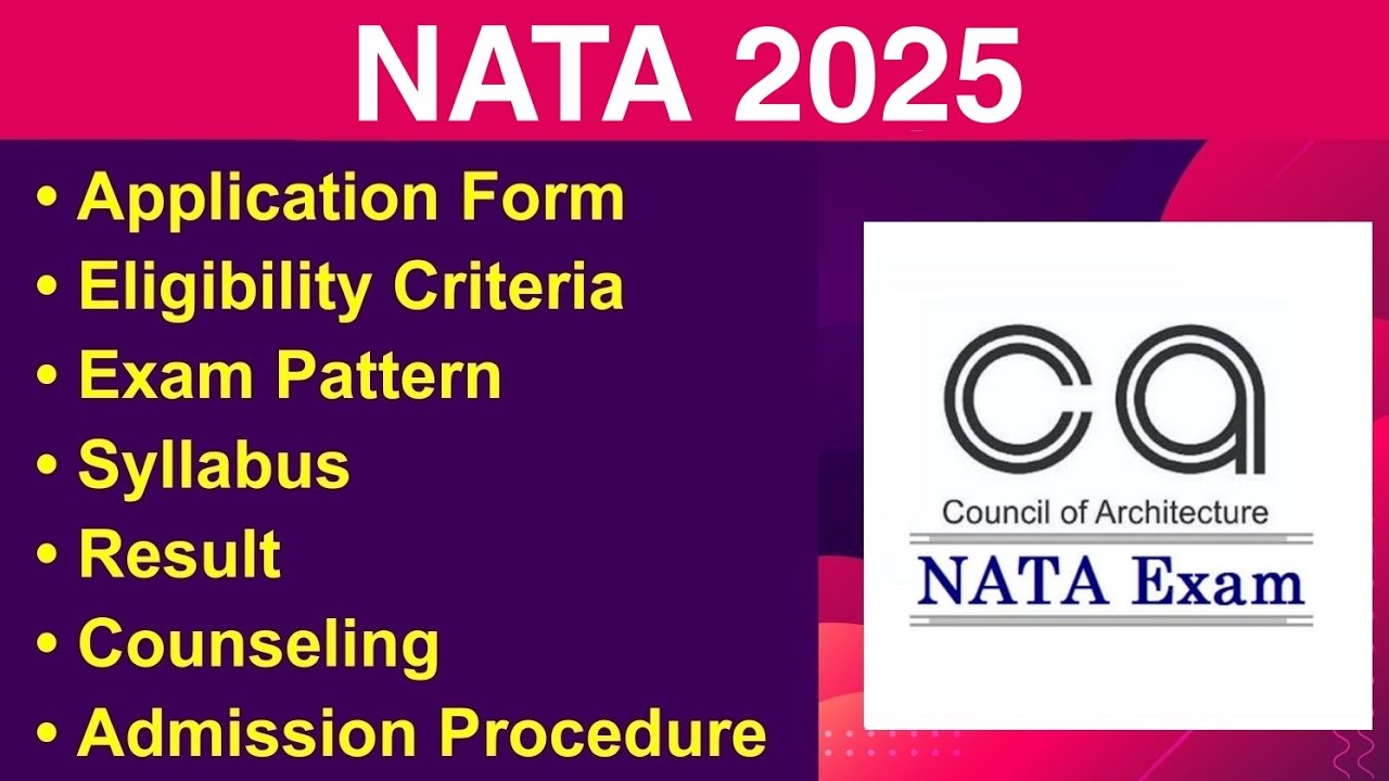 NATA 2025 - Application form, Eligibility Criteria, Exam Date, Syllabus, Counseling