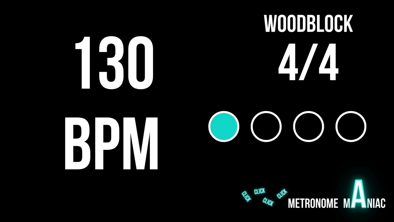 Metronome 130 BPM 4/4 - Woodblock