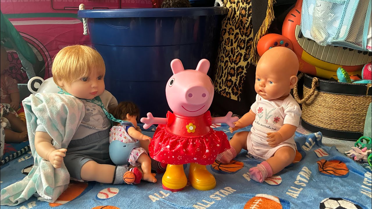 Reviewing Peppa’s Muddy Puddles Party Singing and Dancing Doll with Reborn River & Baby Born Blue