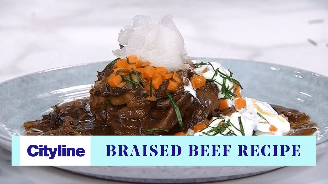 Susur Lee's braised beef with leek mashed potatoes